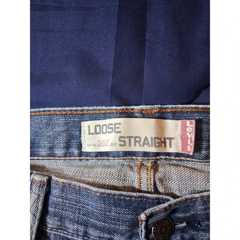 Levis 569 Loose Straight Leg Jeans Mens‎ 38x29 Light Wash Blue Denim Y2k